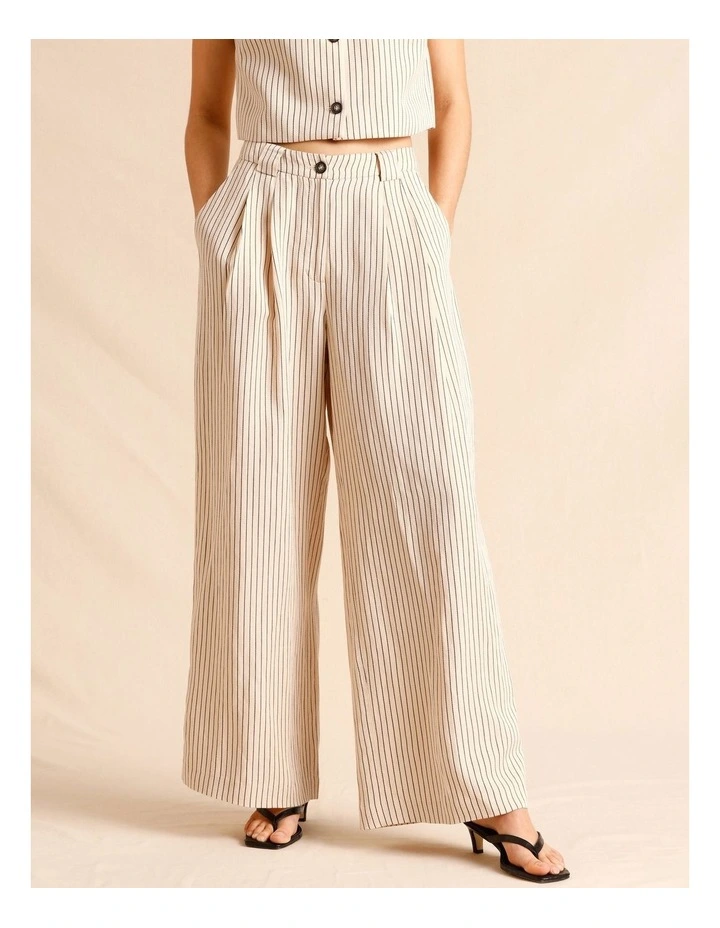Lyocell Linen Blend Wide Leg Pants in Assorted image 2