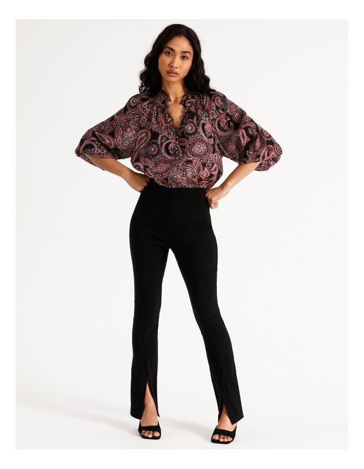 Split Front Pants Black