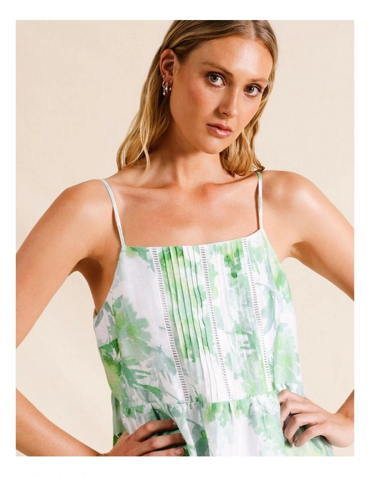 Piper Square Neck Pintuck Maxi Dress in Assorted MYER