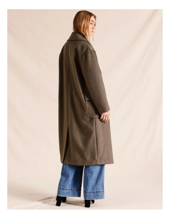 Double Breasted Oversized Coat in Chocolate image 5