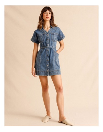 Denim Mini Dress in Denim
