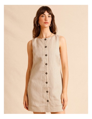 Lyocell Linen Blend Button Front Dress in Assorted