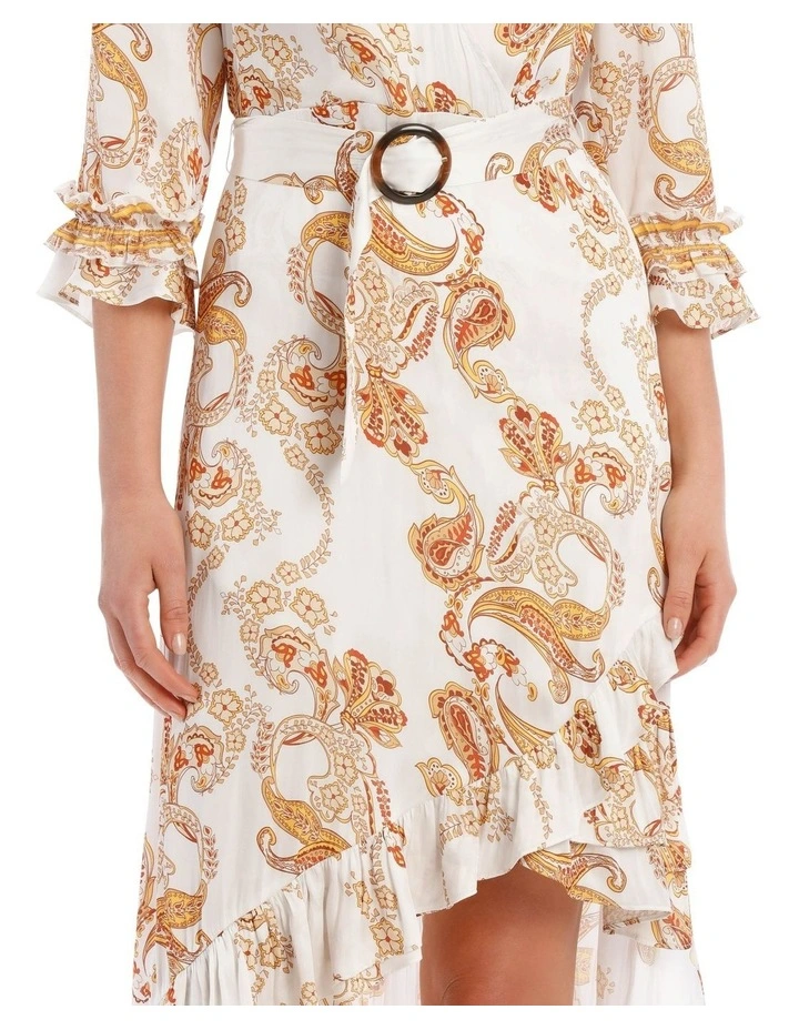 Belted 3/4 Sleeve Multi Frill Dress image 4