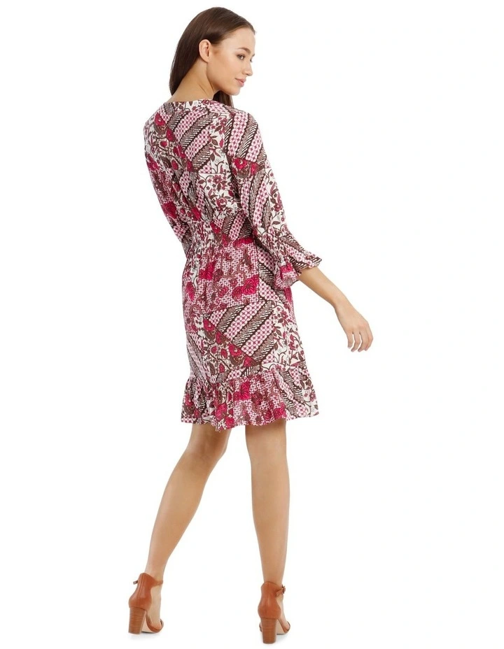 3/4 Sleeve Print Dress image 3