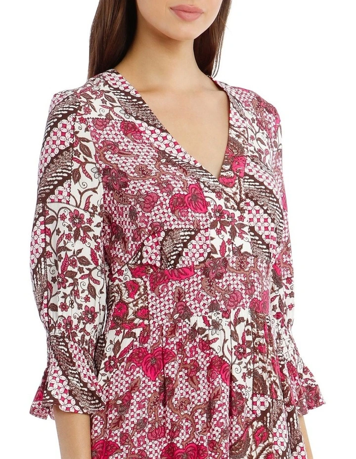 3/4 Sleeve Print Dress image 4