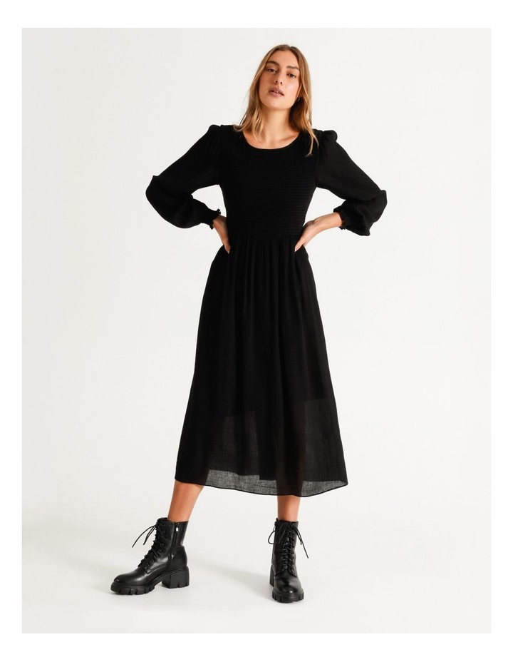 Shirred Midi Dress