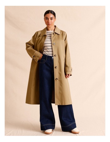 Button Front Coat in Camel