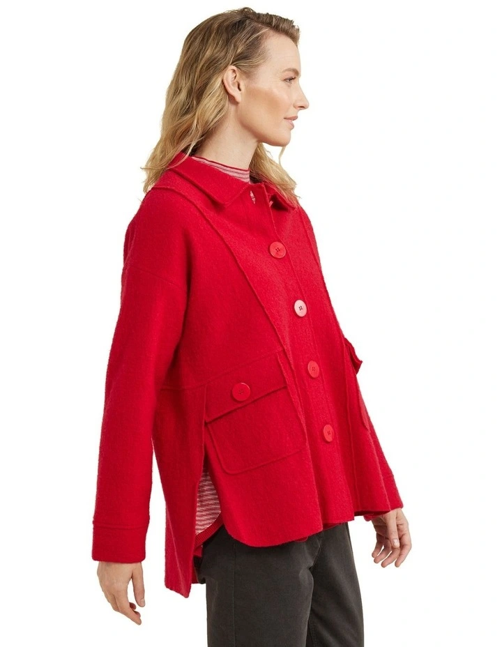 Panelled Jacket in Rhubarb image 3