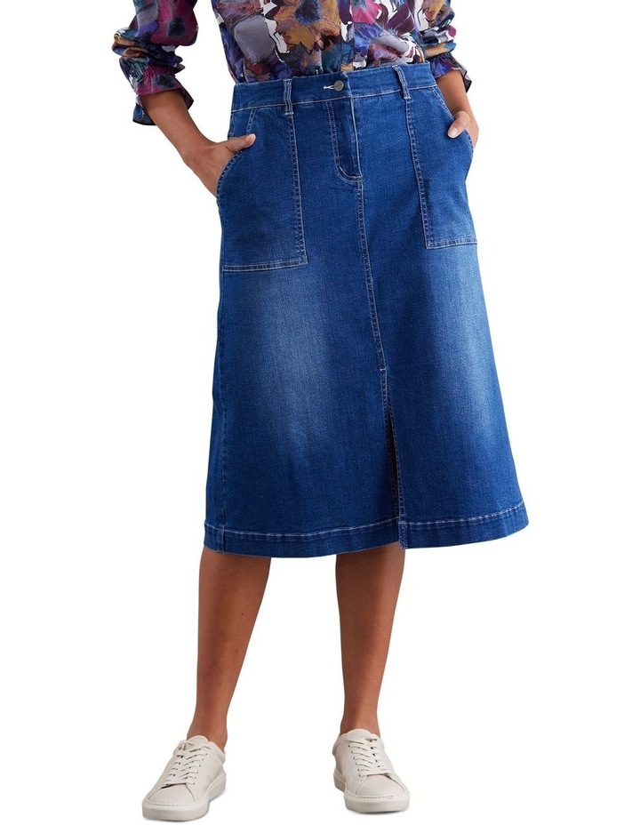 denim a line skirt