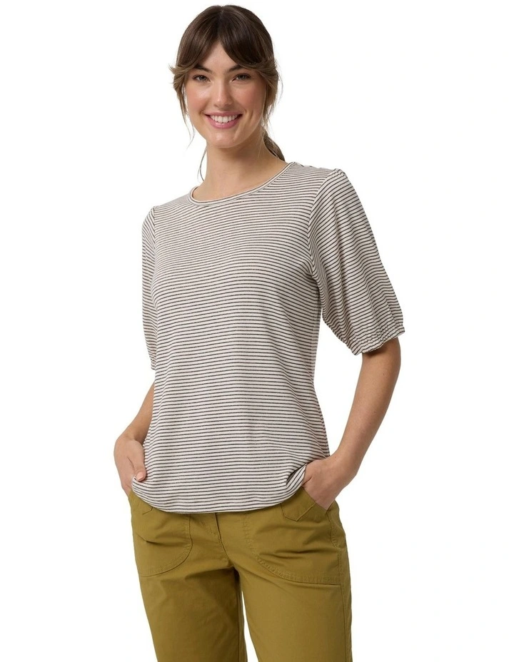 Metallic Stripe Tee in Bronze image 1