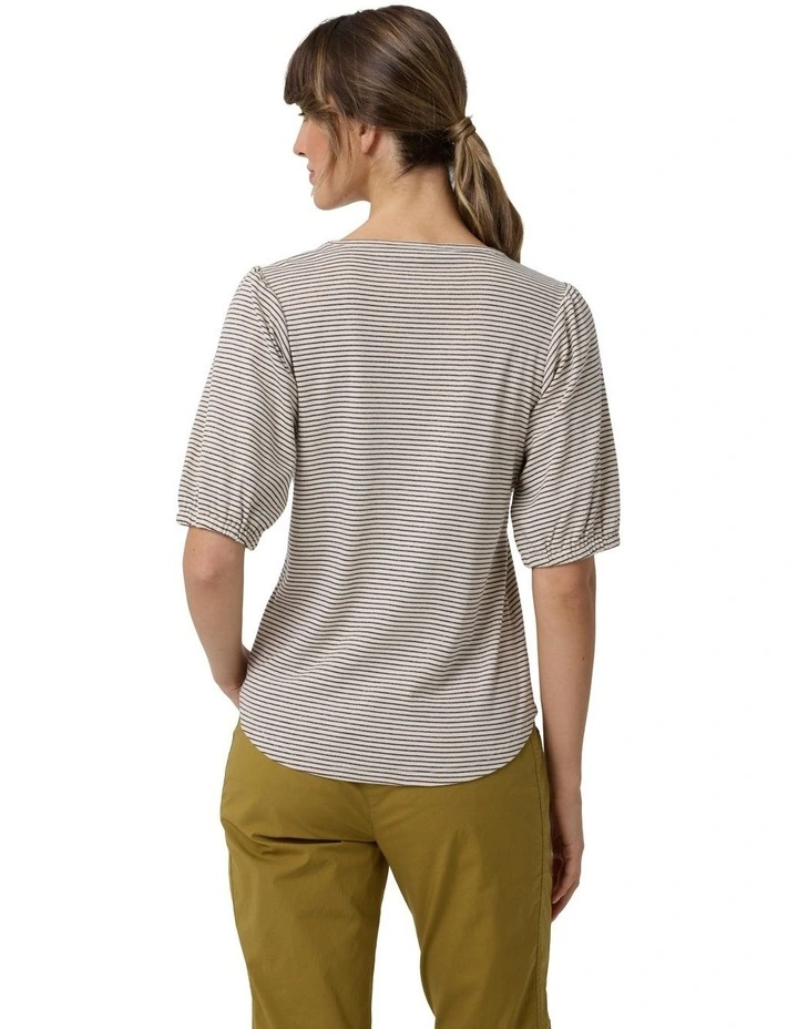 Metallic Stripe Tee in Bronze image 2