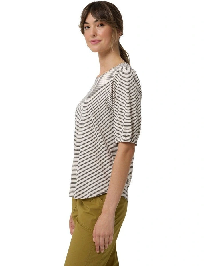 Metallic Stripe Tee in Bronze image 3