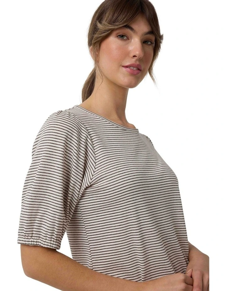 Metallic Stripe Tee in Bronze image 4