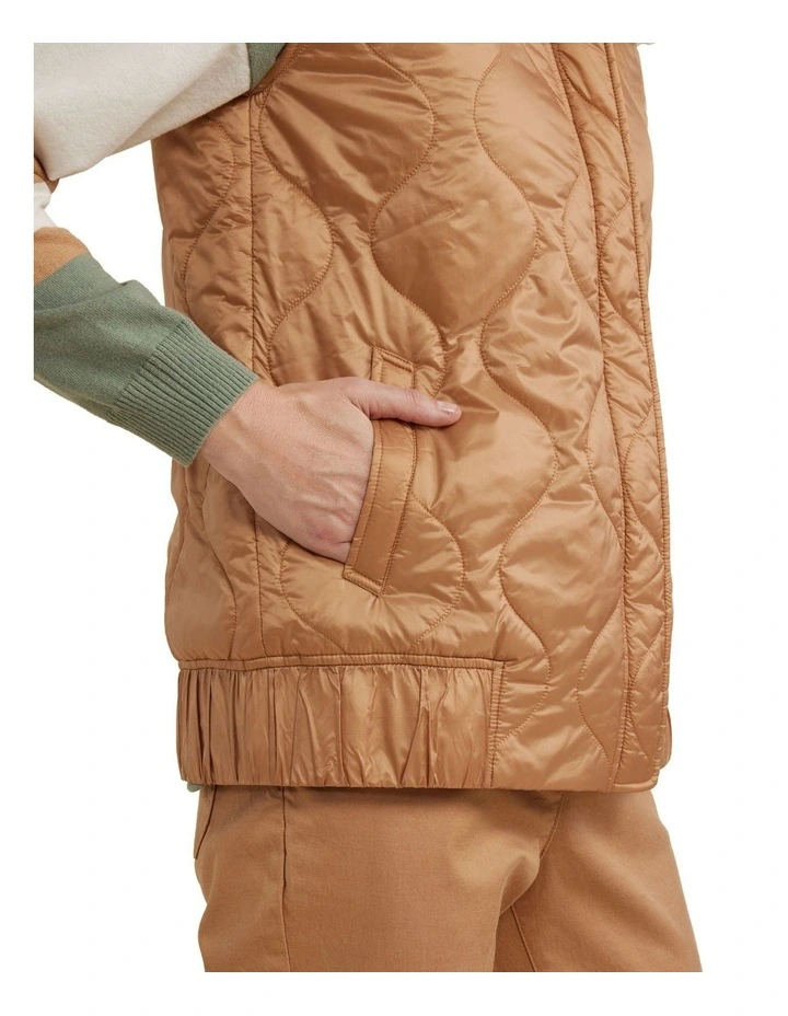 Quilted Vest in Caramel image 4