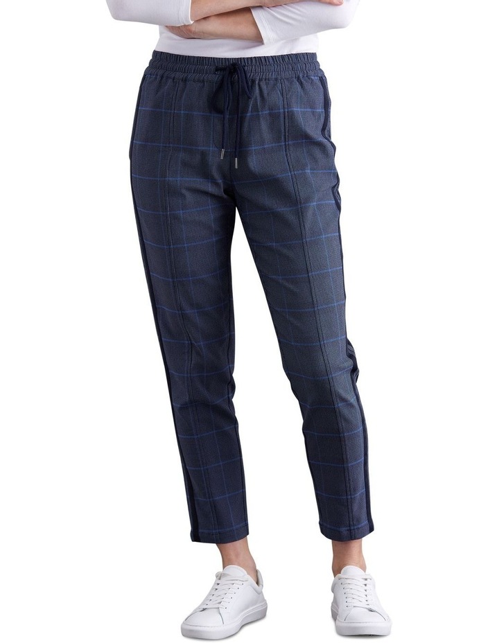 Check Pull On Pant in Blue
