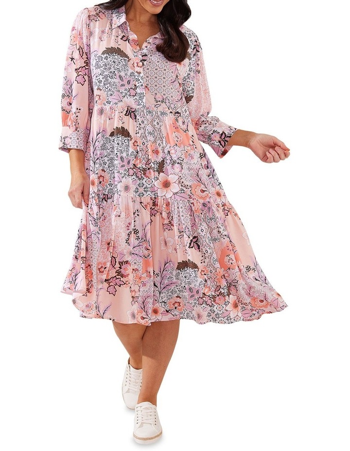 Boho Paisley Print Dress in Pink Multi