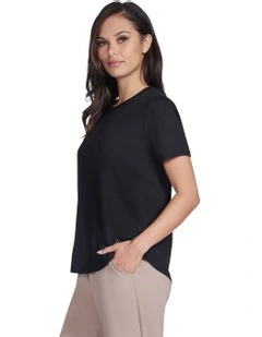 Go Walk Luxe Rib Tee in Black