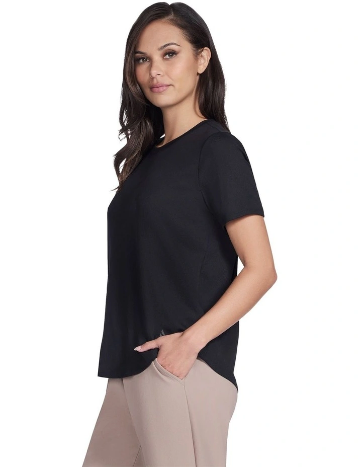 Go Walk Luxe Rib Tee in Black image 1