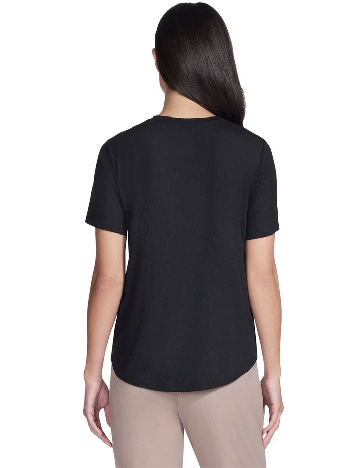 Go Walk Luxe Rib Tee in Black image 2