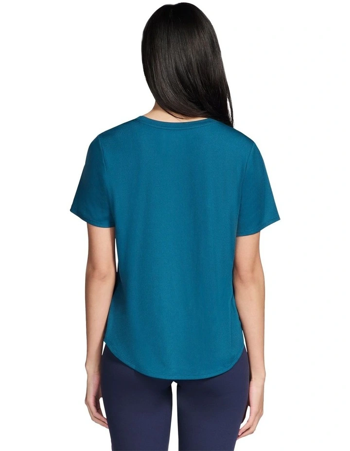 Go Walk Luxe Rib Tee in Blue image 2