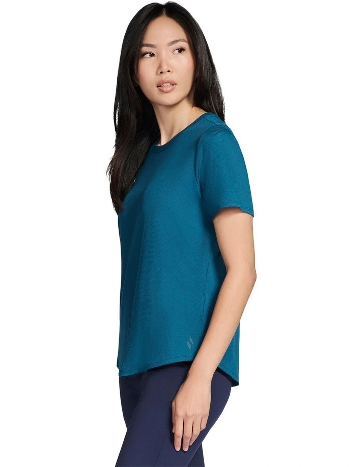 Go Walk Luxe Rib Tee in Blue image 3