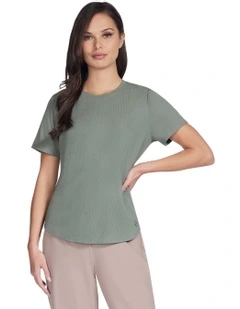 Go Walk Luxe Rib Tee in Green