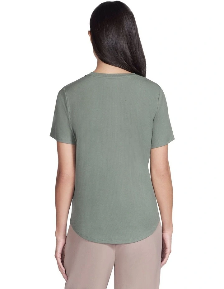 Go Walk Luxe Rib Tee in Green image 2
