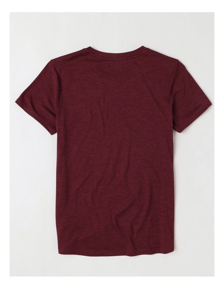 W Tad Essential Heather Tee in Red image 3