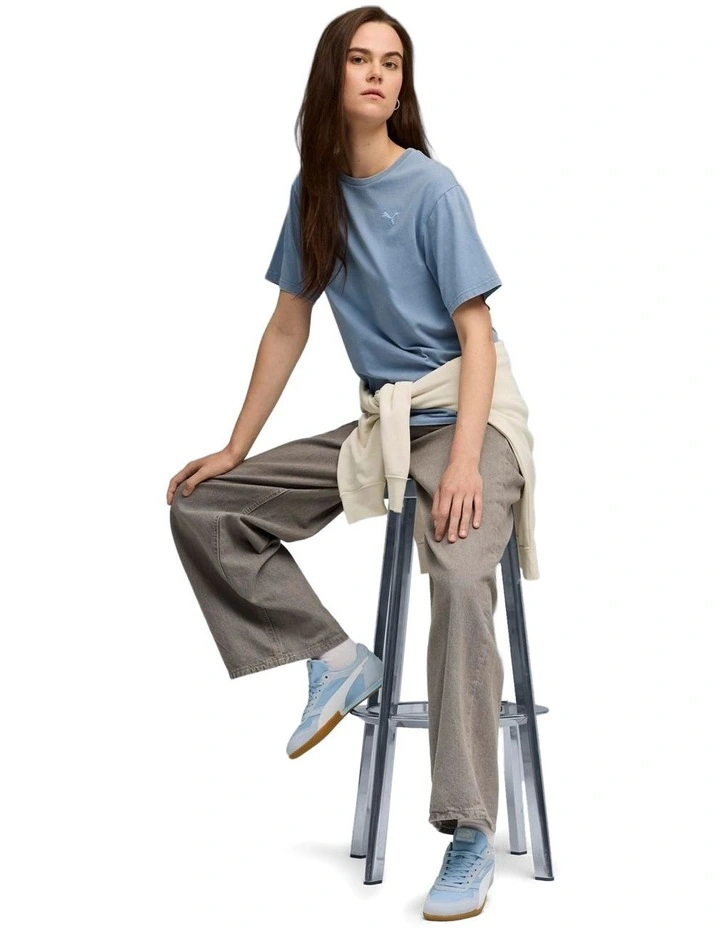 Essentials Elevated Wash Tee in Blue image 3