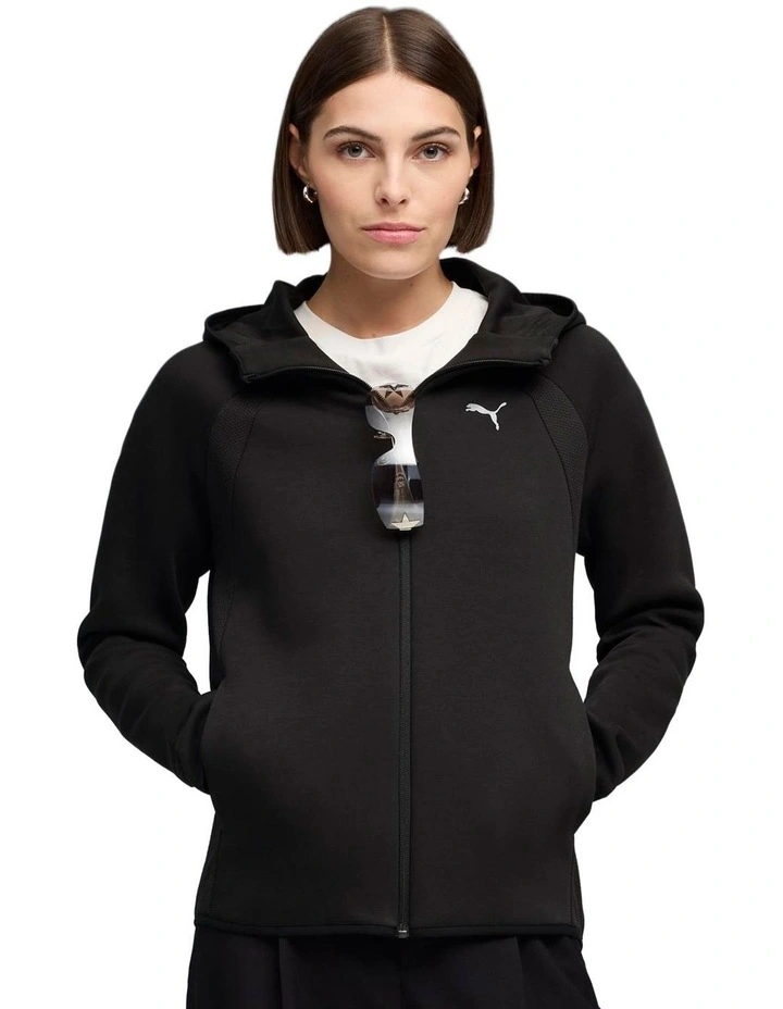 Evostripe Full-Zip Hoodie Dk in Black image 1