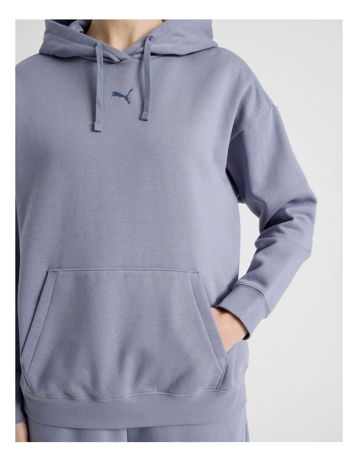 Essentials Cat Logo Hoodie in Grey Sky image 4