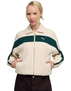 T7 Relaxed Track Jacket in Cream