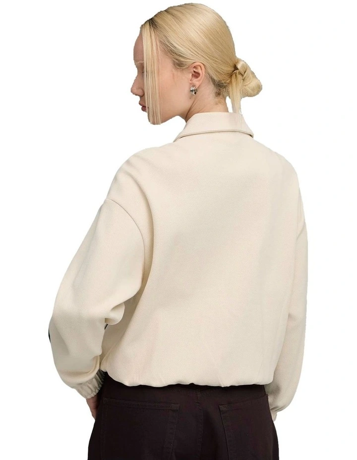 T7 Relaxed Track Jacket in Cream image 2