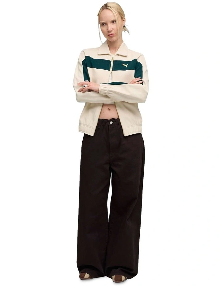 T7 Relaxed Track Jacket in Cream image 3