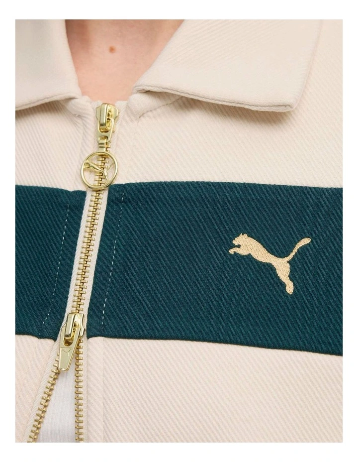 T7 Relaxed Track Jacket in Cream image 5