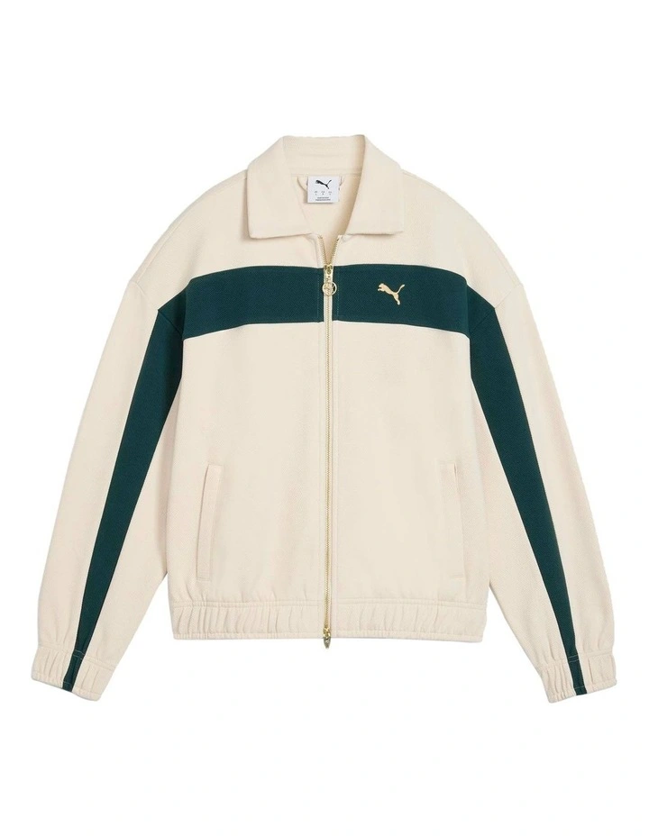 T7 Relaxed Track Jacket in Cream image 6