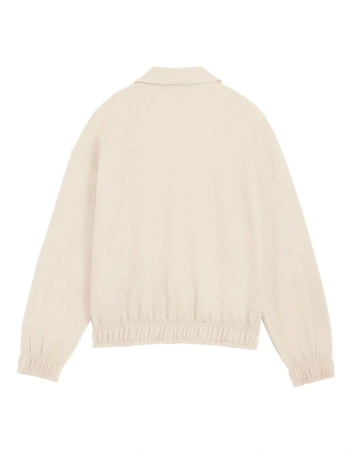T7 Relaxed Track Jacket in Cream image 7