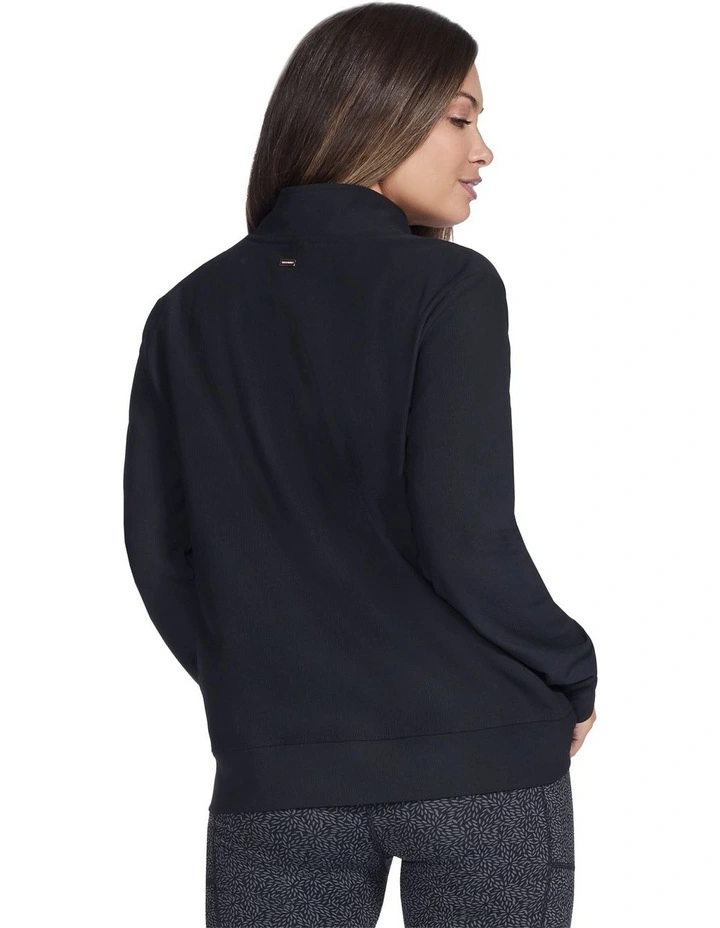 Go Luxe Rib Full Zip Jacket in Blue image 2