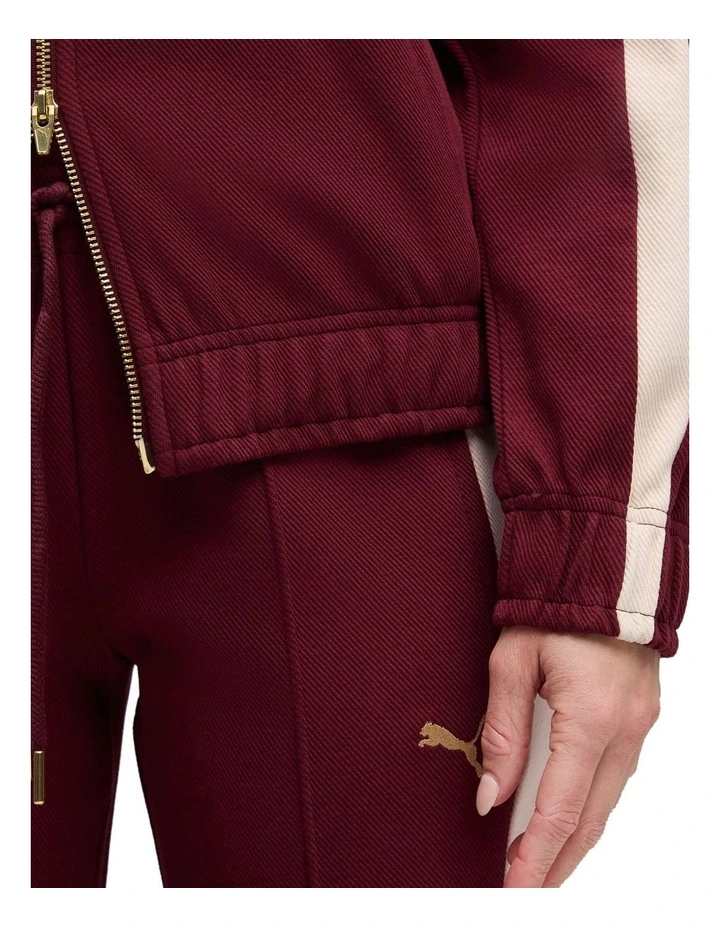 T7 Relaxed Track Jacket in Ruby Shimmer image 3