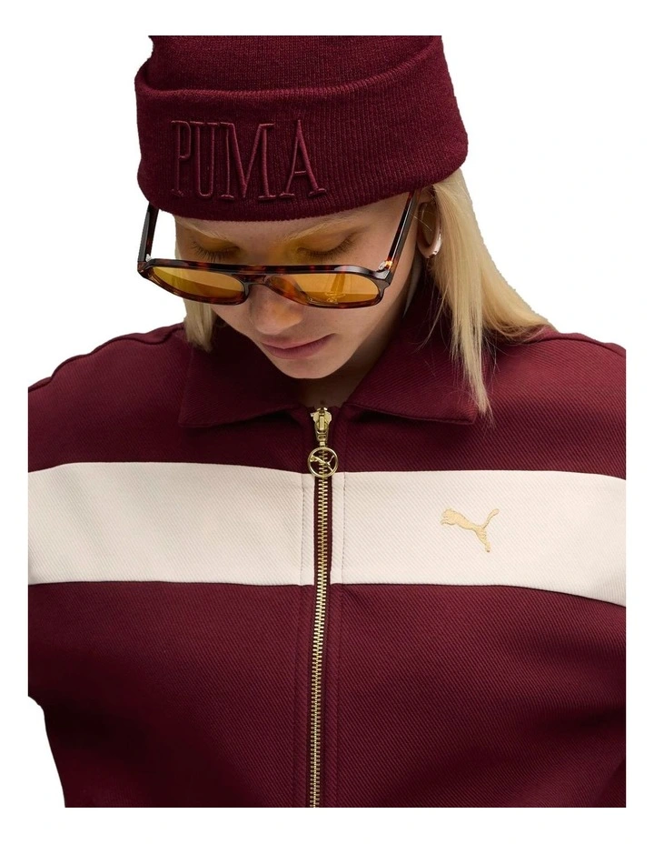 T7 Relaxed Track Jacket in Ruby Shimmer image 5
