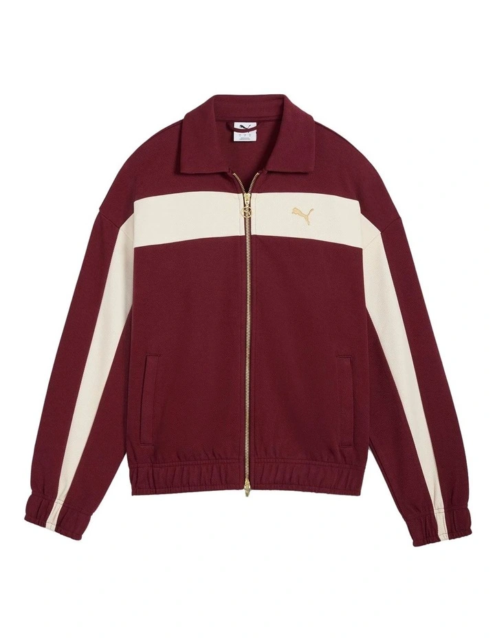 T7 Relaxed Track Jacket in Ruby Shimmer image 6