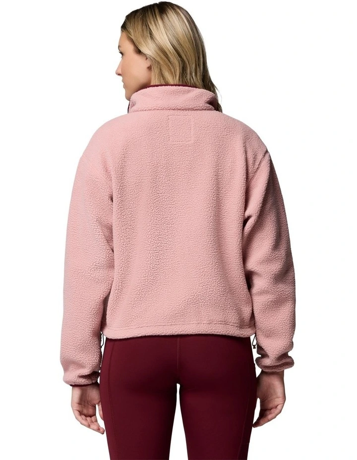 Helvetia II Cropped Half Snap Fleece Pullover in Pink image 2