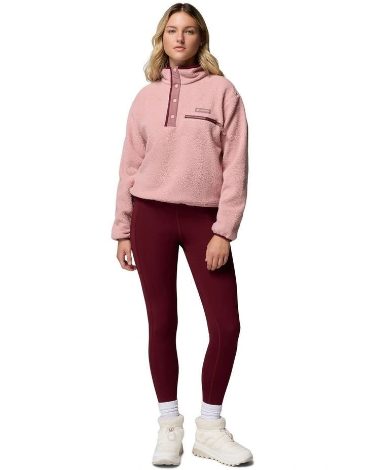 Helvetia II Cropped Half Snap Fleece Pullover in Pink image 6