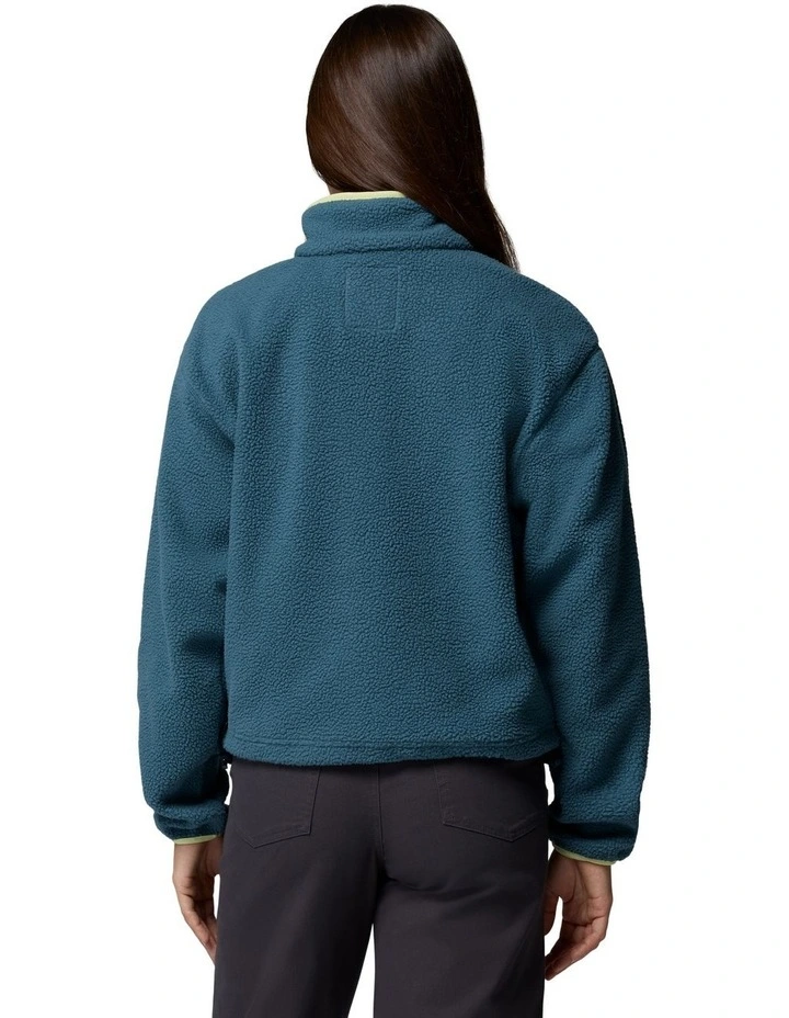 Helvetia II Cropped Half Snap Fleece Pullover in Blue image 2