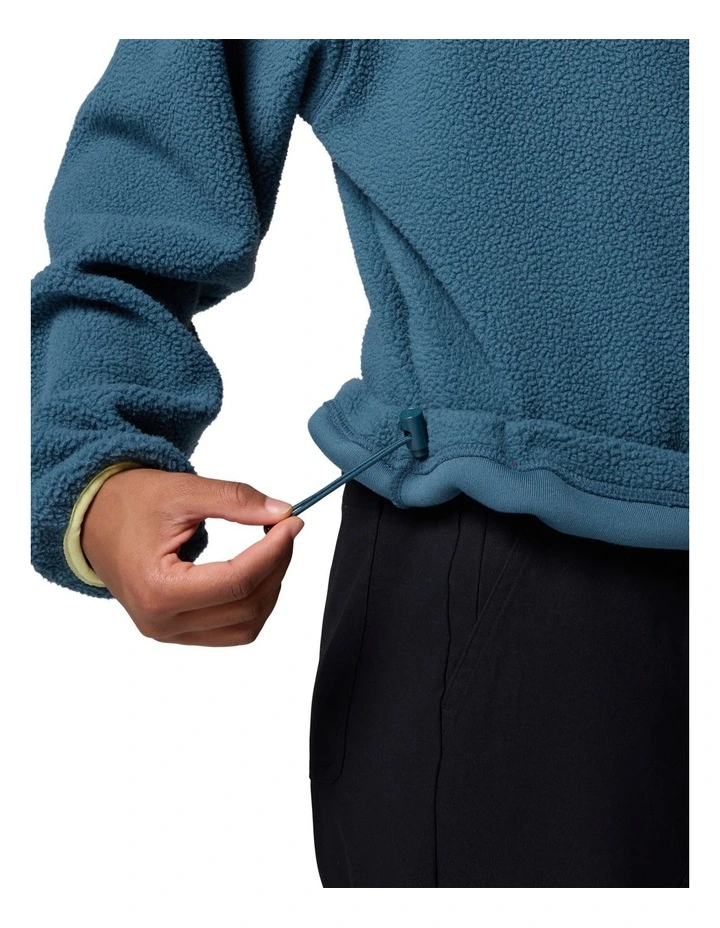 Helvetia II Cropped Half Snap Fleece Pullover in Blue image 6