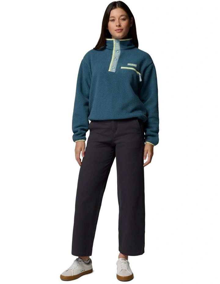 Helvetia II Cropped Half Snap Fleece Pullover in Blue image 7