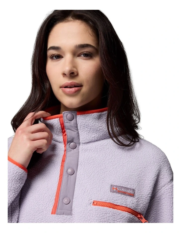Helvetia II Cropped Half Snap Fleece Pullover in Light Purple image 4