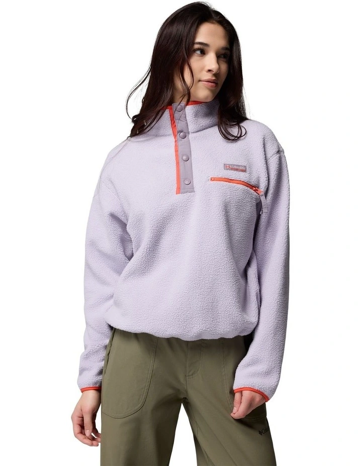 Helvetia II Cropped Half Snap Fleece Pullover in Light Purple image 5