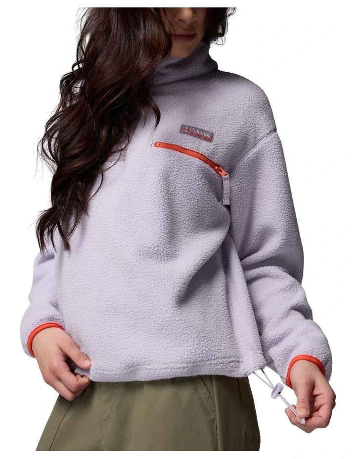Helvetia II Cropped Half Snap Fleece Pullover in Light Purple image 6