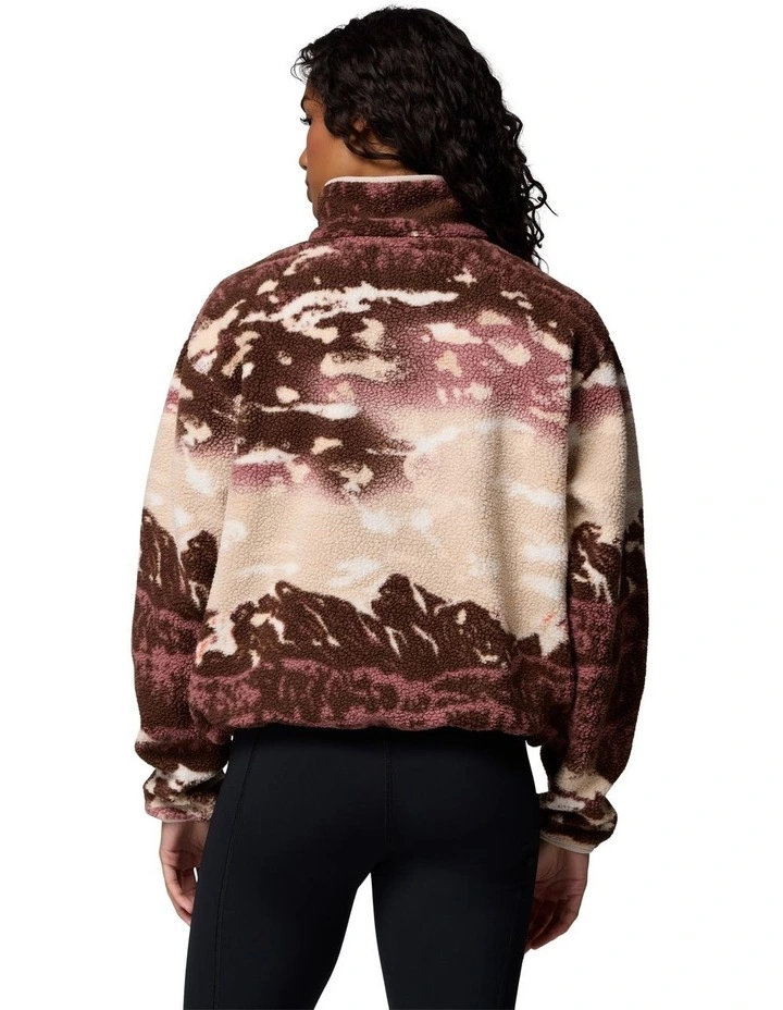 Helvetia II Printed Cropped Half Snap Fleece Pullover in Multi image 2